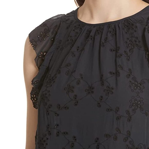 NWT Joie Silk Eyelet Top with Flutter Sleeves, Size XS - Picture 11 of 15